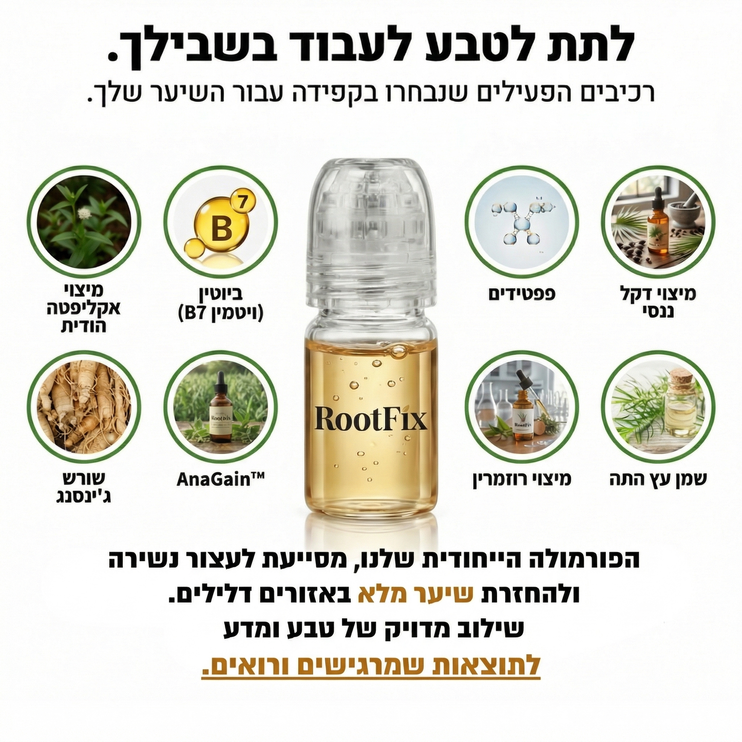 RootFix - ערכה לטיפול בנשירה והתקרחות של השיער